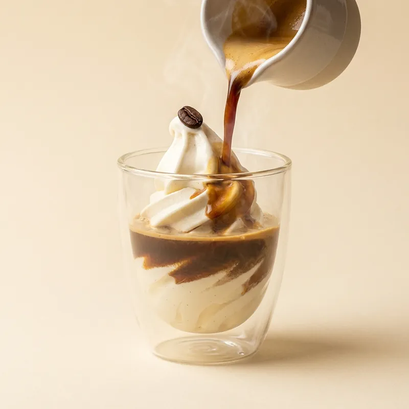 The Affogato — vanilla soft serve drowned in espresso