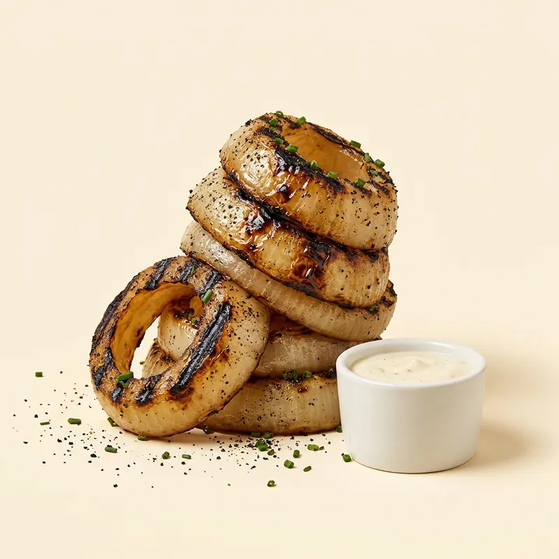 Char Rings — grilled onion rings, no batter