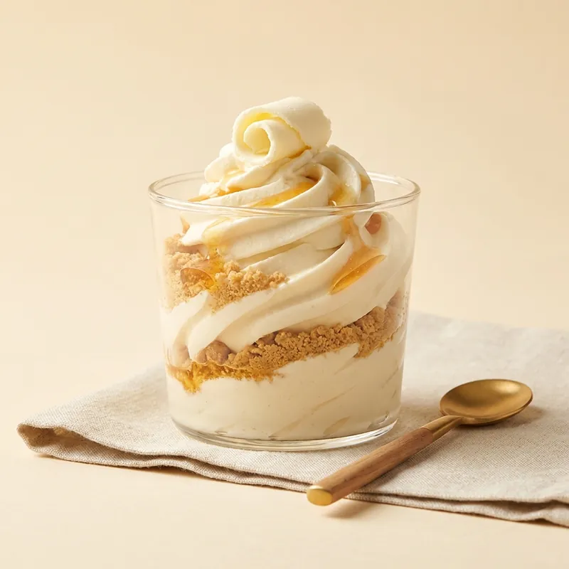 Cream Cheese Ice Cream with graham crumble