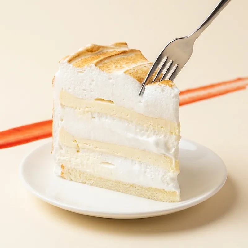 Fluff Cake — layered meringue and whipped cream-cheese cake