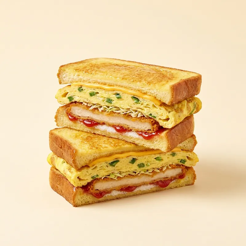 Gilgeori Toast Bird — Korean street toast with chicken cutlet