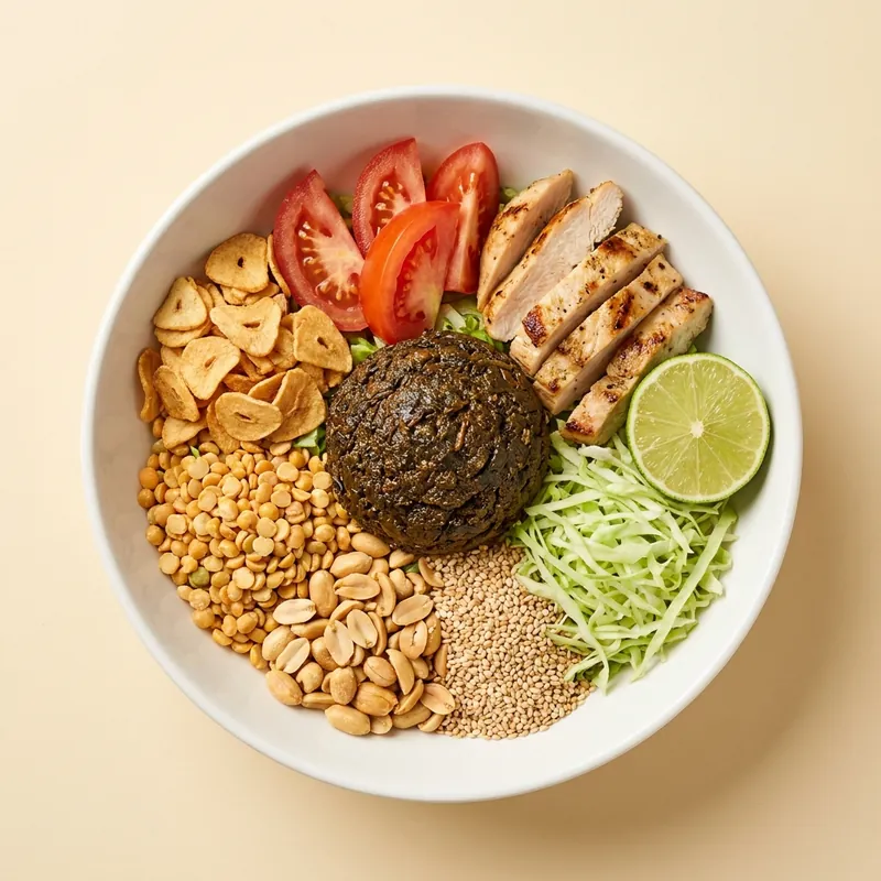 Laphet Crunch — Burmese tea leaf salad with chicken