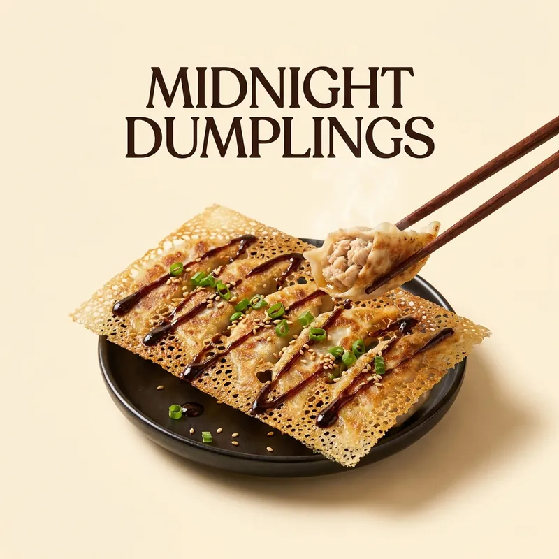 Midnight Dumplings with crispy lattice skirt