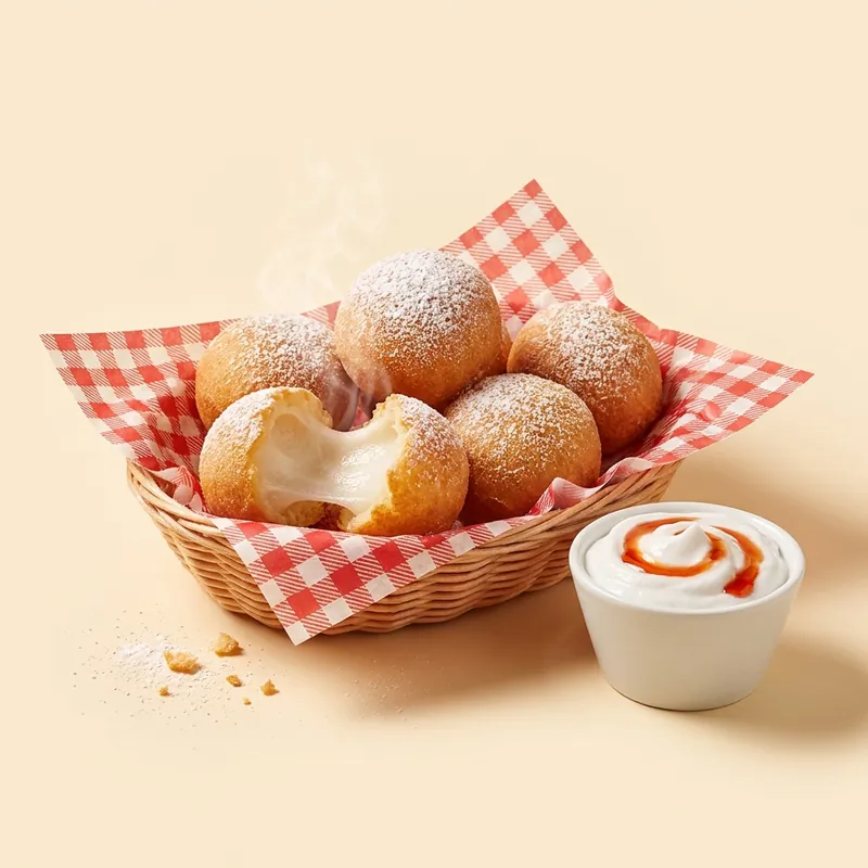 Mochi Cloud Puffs with coconut cloud dip