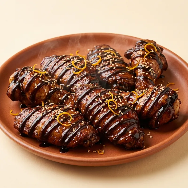 Mole Negro Wings with sesame and orange zest