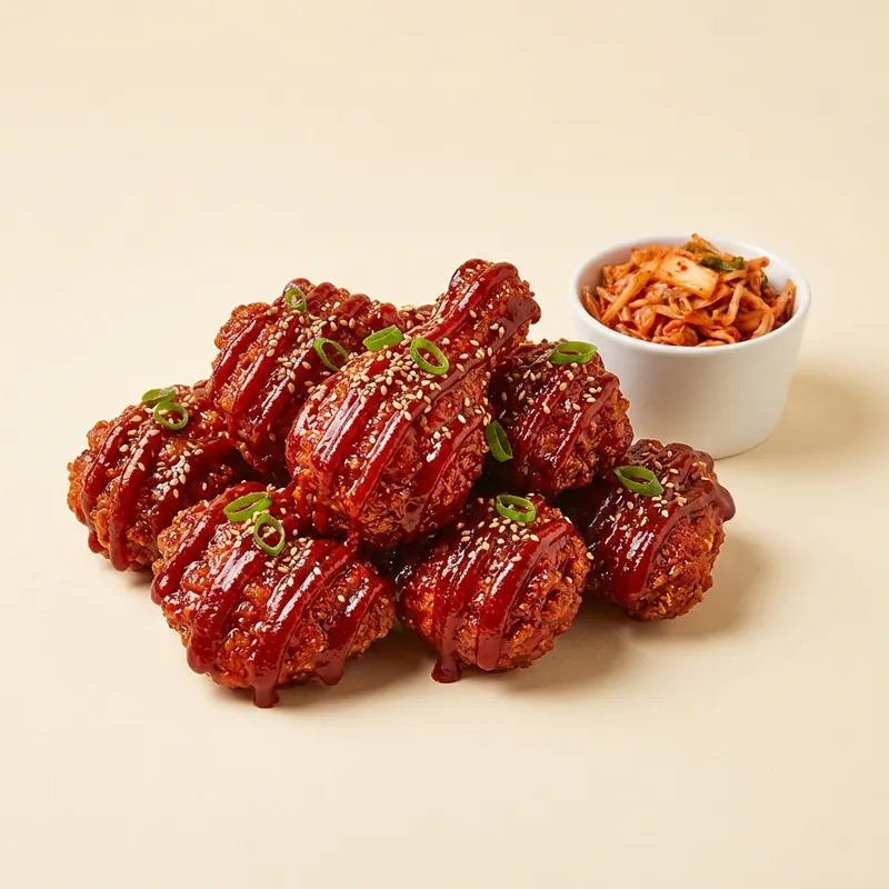 Seoul Thunder — gochujang stripe-glazed crispy chicken