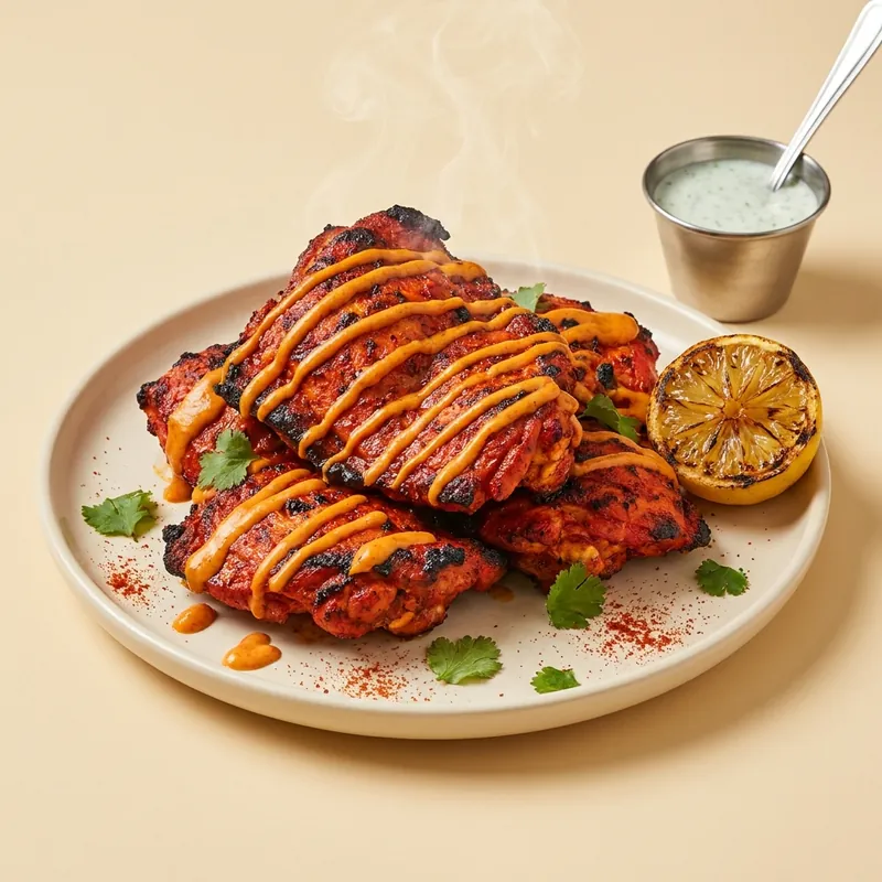 Tandoori Tokka — tandoori-fired chicken with Tikka Tokka drizzle
