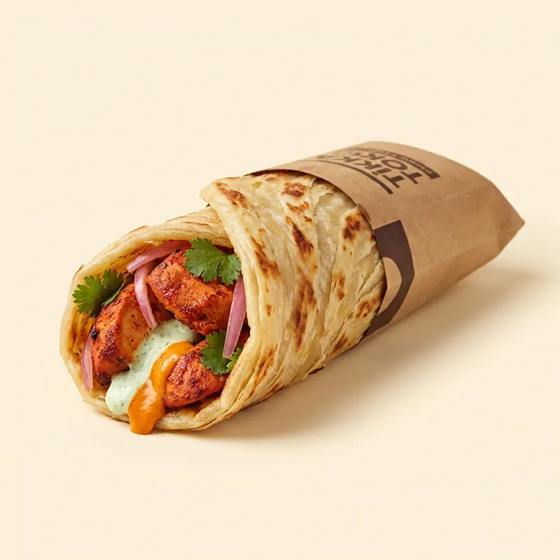 Tikka Tokka Roll — paratha kati roll with tikka chicken